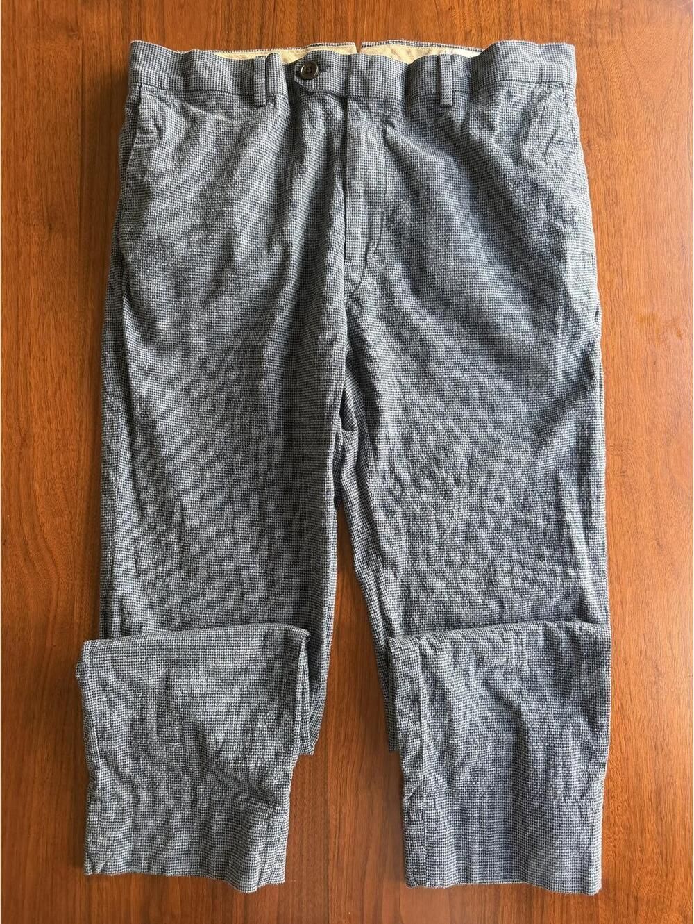 Banana Republic Men's Blue Houndstooth Patterned Pants - Size 33x30